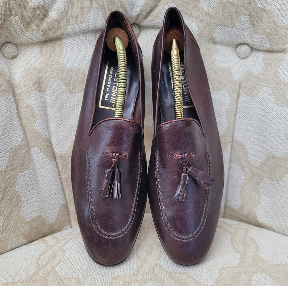 Tassel Leather Loafers - Brown